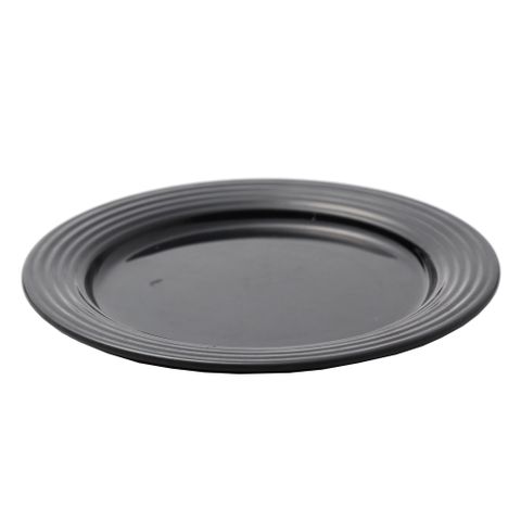 8吋黑色螺紋圓盤/美耐皿盤(4入組)