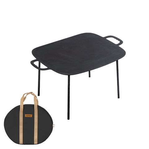 Naturehike 戶外野營 玄鐵四腳支架不沾大烤盤 方盤 附收納袋