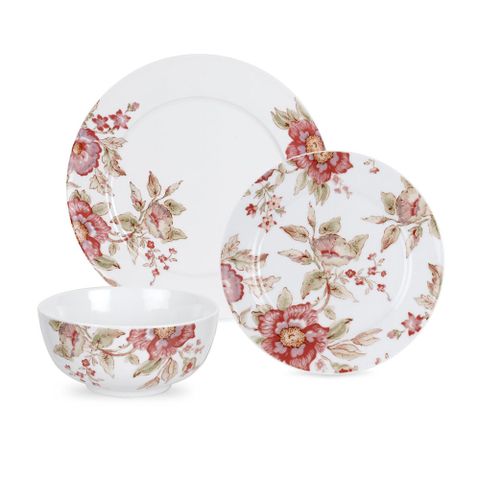 英國Royal Worcester - Red Rose 紅玫瑰 12件餐具組