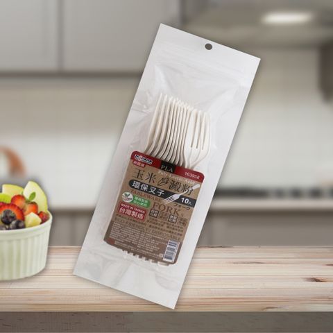 玉米澱粉環保叉子-10入x3組