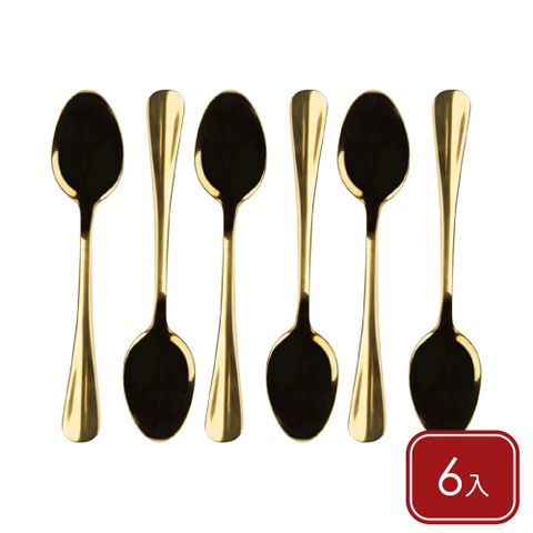《EXCELSA》Gold不鏽鋼咖啡匙6入(金)