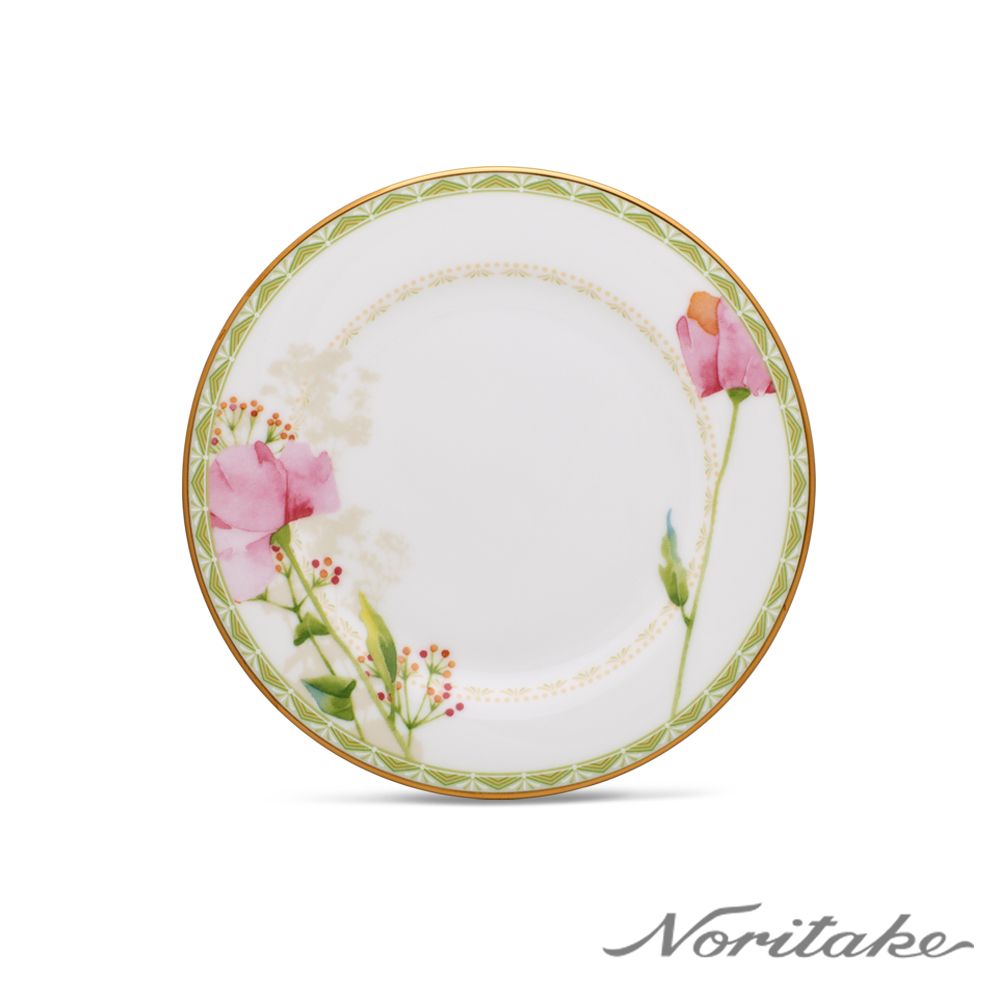 Noritake 湖畔花語金邊-點心盤16.2CM