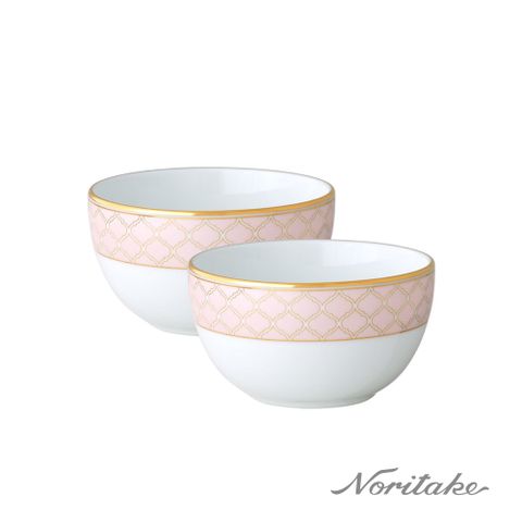 【Noritake】永恆宮殿-珊瑚粉 飯碗2入(精裝盒)