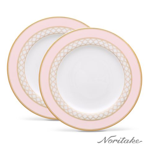 Noritake 永恆宮殿-珊瑚粉 21cm沙拉盤2入(精裝盒)