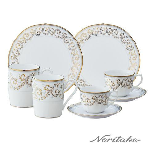 滿$3880送雙層野餐罐【Noritake Nachtmann】經典品酒下午茶10件套組(威士忌/多用途杯/咖啡杯/馬克杯/圓盤)