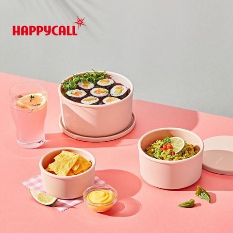 Happycall 【韓國】韓國製耐熱矽膠圓形保鮮盒3件組(250ml/500ml/1000ml)