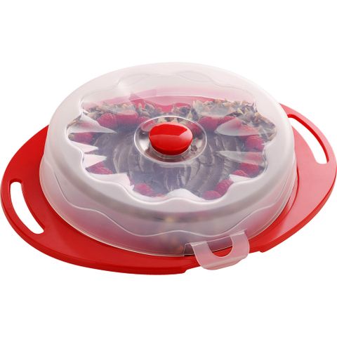 《Premier》扣式蛋糕野餐盒(紅22cm) | 保鮮盒