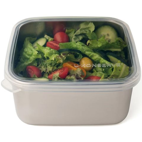美國優康 U-Konserve 通過 LFGB 食品安全等級認證 / CPSIA 檢驗不鏽鋼便當盒 1500ml_透明_UKS001