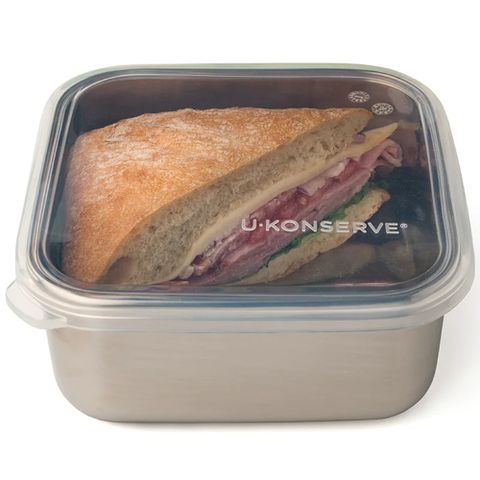 美國優康 U-Konserve 通過 LFGB 食品安全等級認證 / CPSIA 檢驗不鏽鋼便當盒 900ml_透明_UKS004