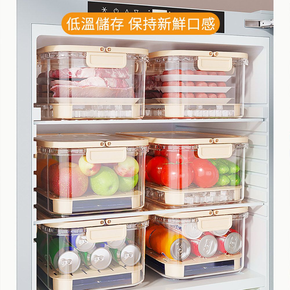 SUNLY  戶外手提便當盒 零食水果收納盒 冰箱食物保鮮盒 野餐盒 儲冰盒 2800ML