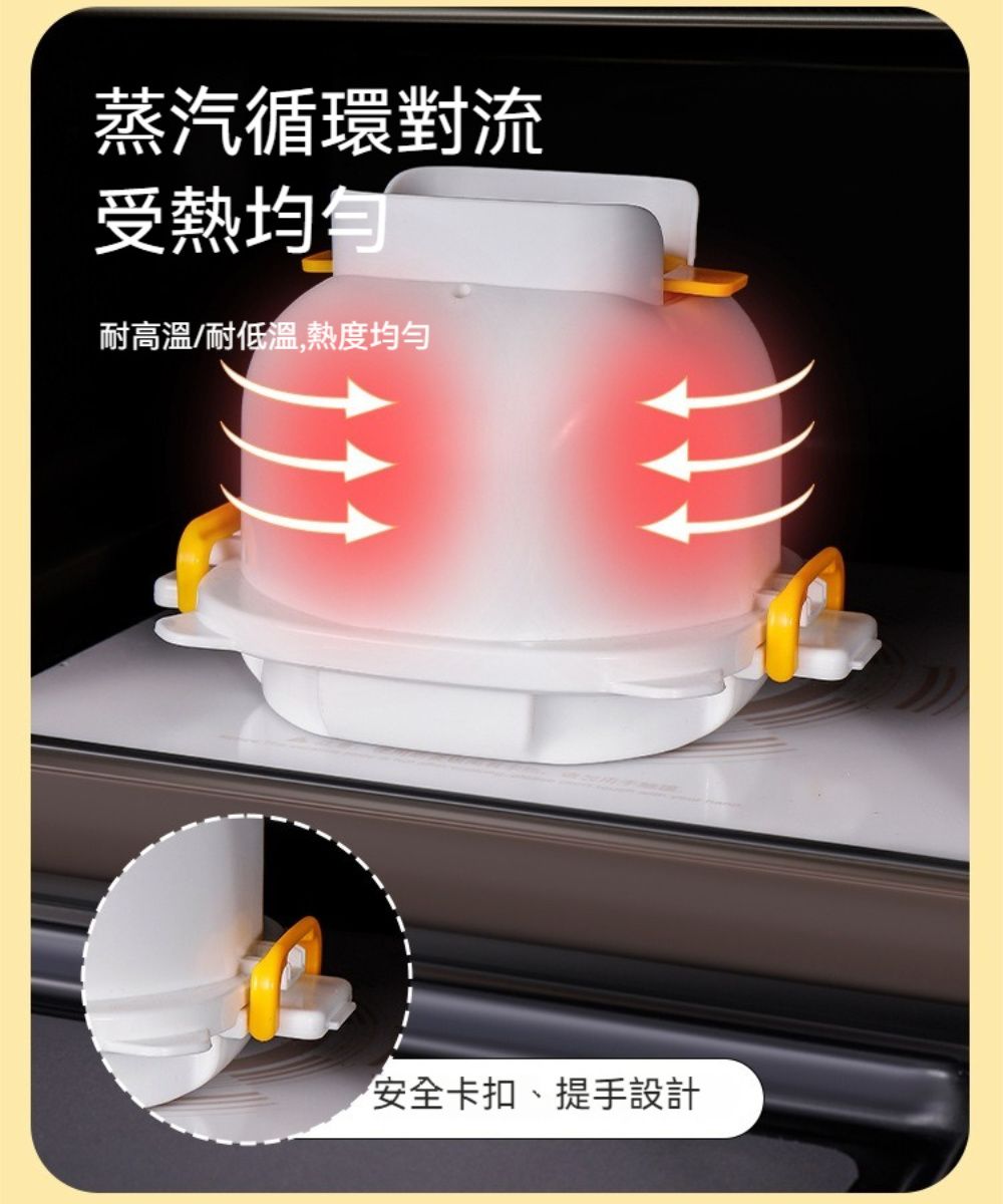 蒸汽循環對流受熱均匀耐高溫/耐低溫,熱度均匀安全卡扣、提手設計