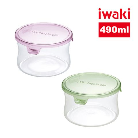 iwaki 日本耐熱玻璃圓形微波保鮮盒-490ml