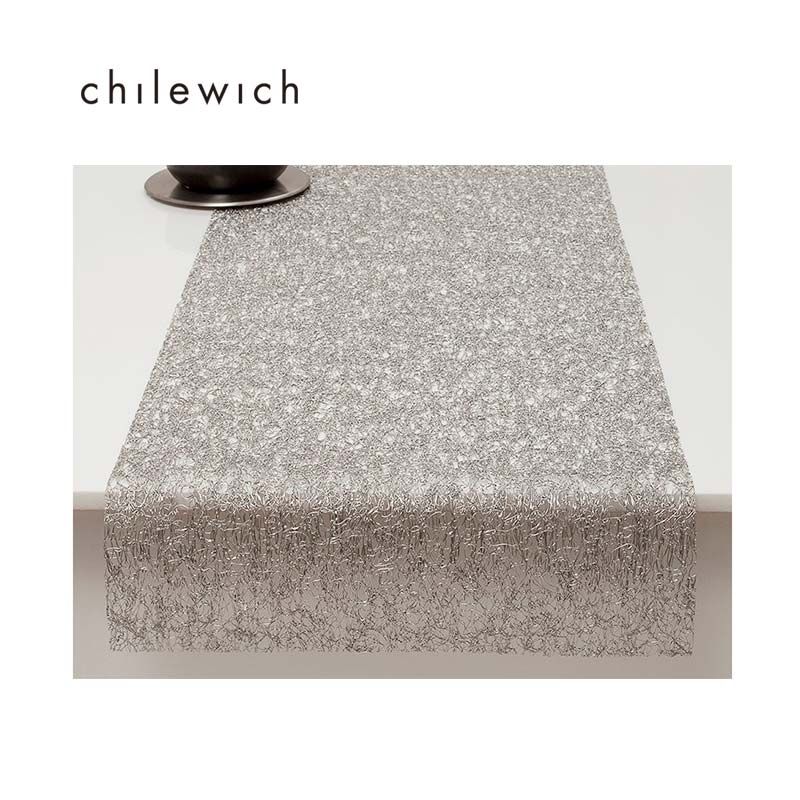 Chilewich 美國 Metallic Lace系列 桌旗36*183cm-金屬蕾絲-銀色