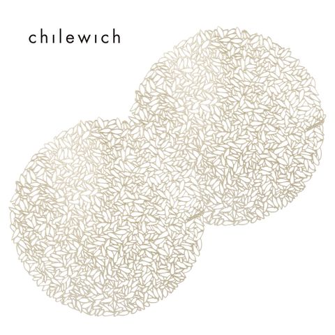 Chilewich 美-籃網編織Basketweave系列 圓餐墊-38cm-亞麻棕(2入組)