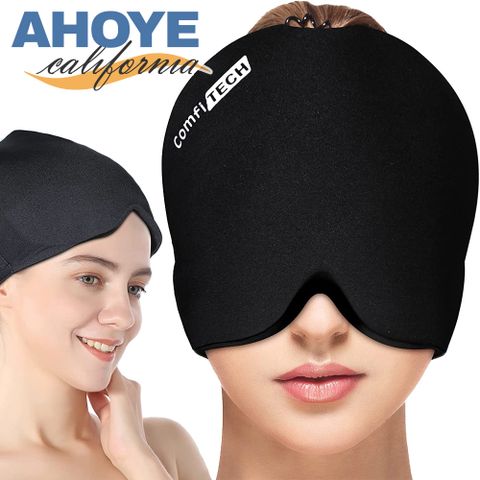 【Ahoye】360°冷熱敷頭套 (凝膠保冷保熱) 冰敷袋 熱敷袋 熱敷眼罩 冰袋
