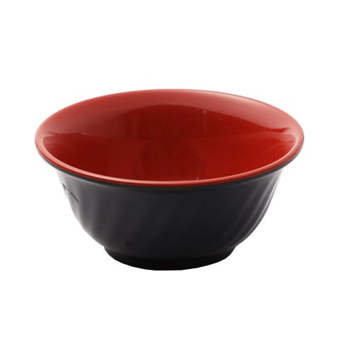 雙色斜紋中碗公/麵碗/美耐皿碗(4入組)