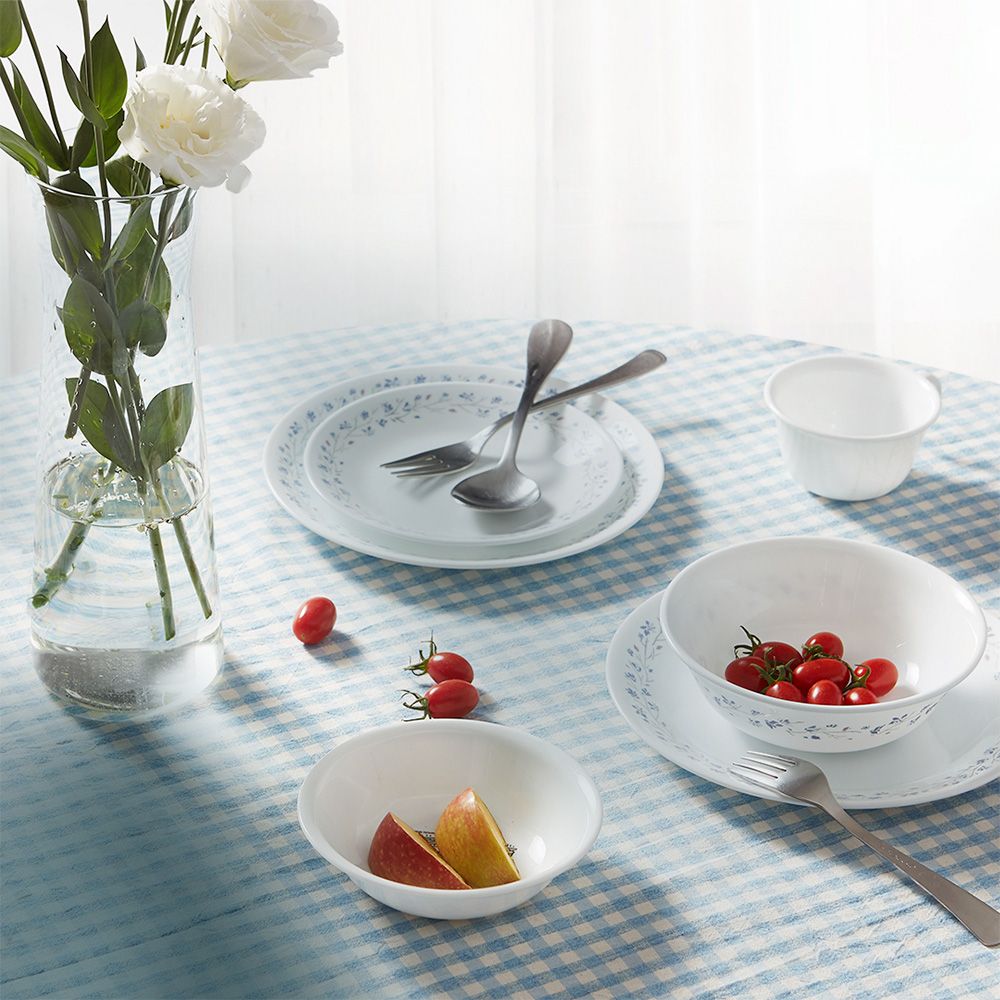 Corelle Brands 康寧餐具 絕美紫薇4件式湯碗組(450ML湯碗X2+1000ML湯碗+8吋微波蓋)