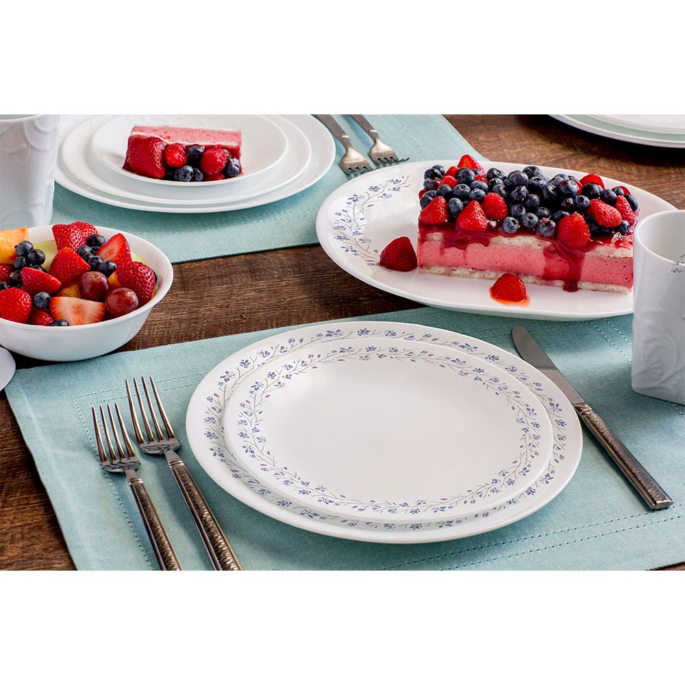 Corelle Brands 康寧餐具 絕美紫薇4件式湯碗組(450ML湯碗X2+1000ML湯碗+8吋微波蓋)