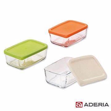 【ADERIA】日本進口收納玻璃盒3件套組400ml