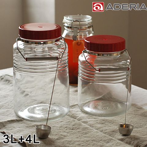 【ADERIA】日本進口復刻玻璃梅酒瓶3L+4L