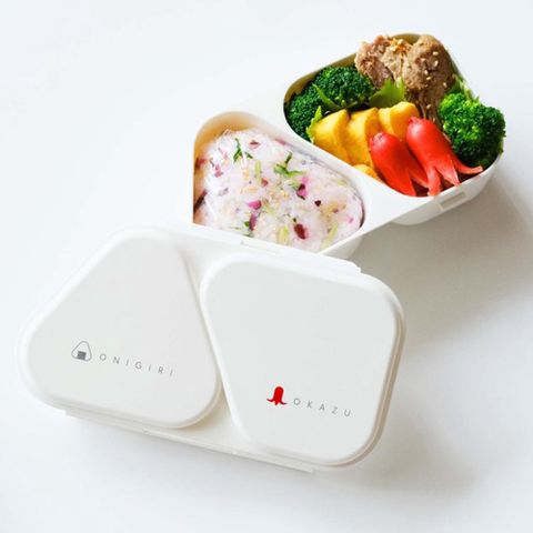 【OSK】日本製 日式飯糰分隔便當盒 素白/文鳥(二款任選)
