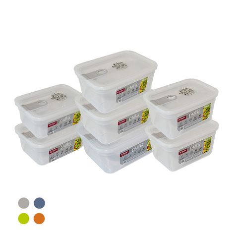 【OMADA】主廚CHEF 單手易拉 PP保鮮盒0.75Lx2+1Lx2+1.5Lx2+2.3Lx1(七件組)