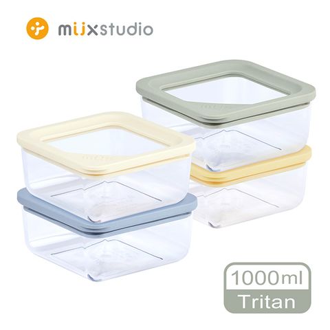 miixstudio 吃吃盒 耐摔抗菌防霉-透透款(Tritan TX2001)(二入組)