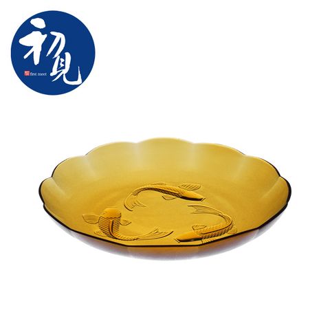 【初見】海洋之星玻璃魚盤一入裝(琥珀色 9吋)