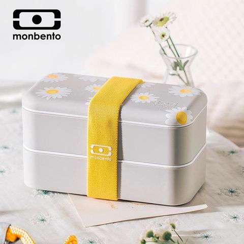 MONBENTO 【法國】長形雙層便當盒 小雛菊