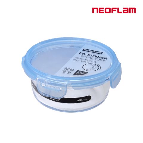 韓國NEOFLAM-My Storage專利上蓋玻璃保鮮盒圓型620ml