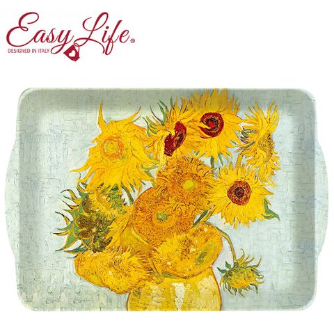 Easy Life 【義大利】美耐皿托盤梵谷 十二朵向日葵(33*22cm)