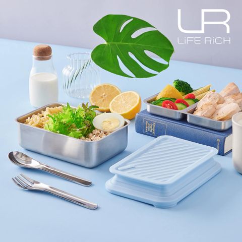 LiFE RiCH 雙11限定組合 Double Box 可微波不鏽鋼便當盒-超殺二入組(四色可選)