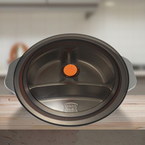 LINOX三格密封304不鏽鋼餐盤-19.5cm-小-3入