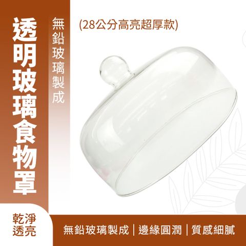 185-GS28_透明玻璃食物罩(28公分高亮超厚款)