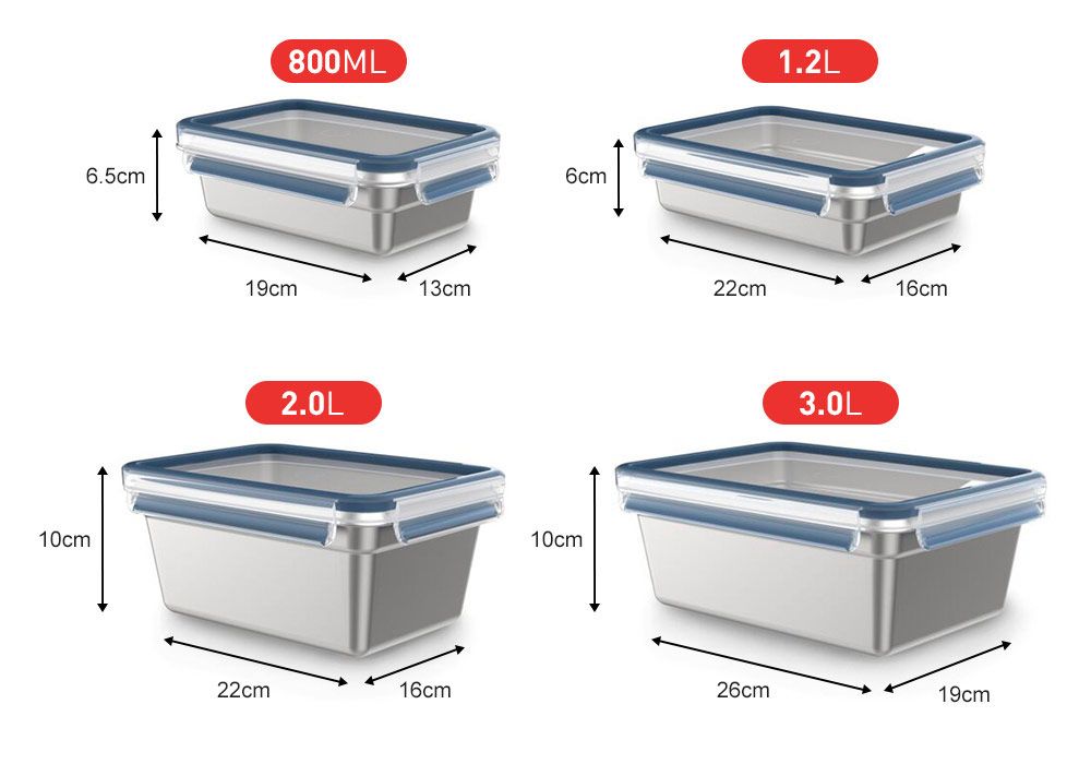 10cm6.5cm800ML19cm22cm2.0L13cm16cm6cm10cm1.2L22cm16cm3.0L26cm19cm