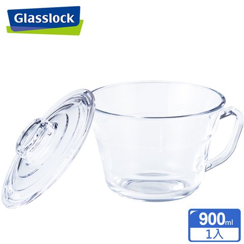 【Glasslock】強化玻璃微波碗/泡麵碗 900ml (附上蓋)