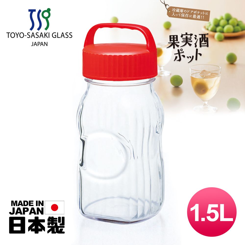 TOYO 【-SASAKI GLASS東洋佐佐木】日本製玻璃梅酒瓶1.5L (77860-R)醃漬瓶/保存罐/釀酒瓶/果實瓶