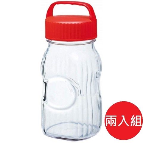 日本【東洋佐佐木】玻璃醃製甁 紅色 1500ml 兩入組