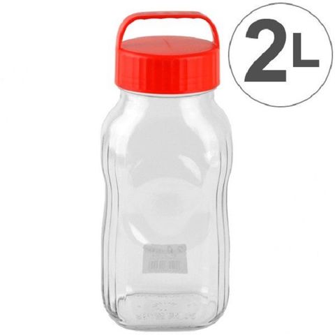 日本【東洋佐佐木】玻璃醃製甁 紅色 2000ml