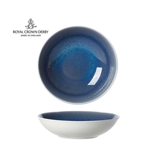 英國Royal Crown Derby-Art Glaze藝術彩釉系列-25.5CM義式湯盤-滄藍 義大利麵碗 餐碗 深盤 湯碗 湯盤