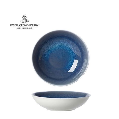 英國Royal Crown Derby-Art Glaze藝術彩釉系列-22.5CM義式餐碗-滄藍