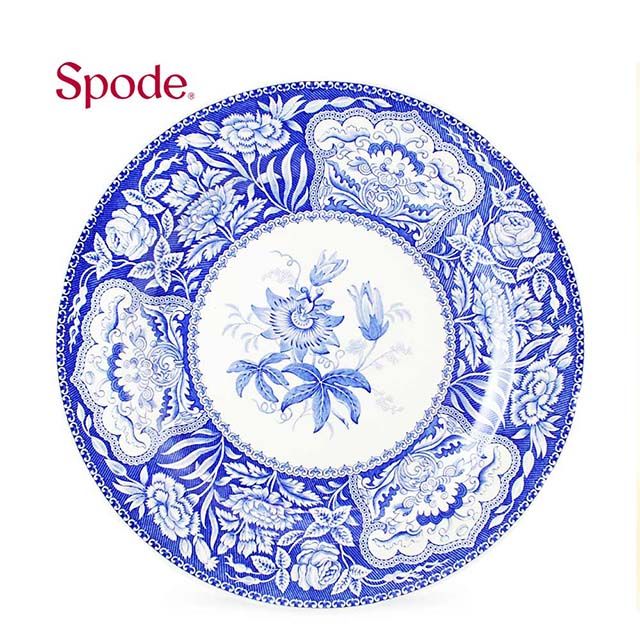  英國Spode-Blue Room 經典藍廳系列-27cm盤-花卉Floral-原裝彩盒