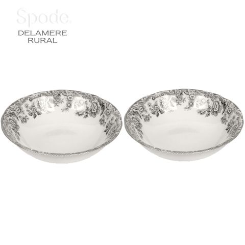 英國Spode-德拉米爾莊園系列-20cm麥片碗 x 2 入