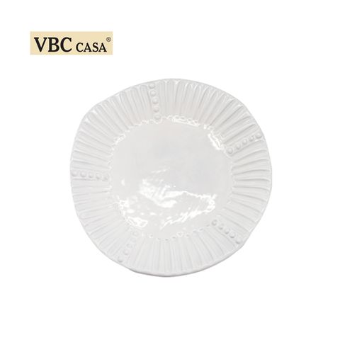 義大利VBC casa-簡約純白條紋系列22cm沙拉盤