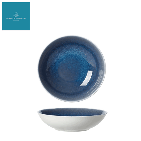 英國Royal Crown Derby-Art Glaze藝術彩釉系列-25.5CM義式餐碗-滄藍