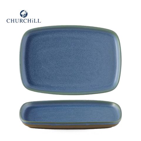 英國CHURCHiLL-Emerge Oslo Blue系列-藍色長方淺盤22x15x1.8cm