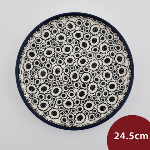 波蘭陶 日出花影系列 圓形淺盤 24.5cm 波蘭手工製