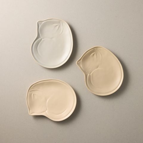 日本瀨戶燒 - 午睡貓咪盤 - 任選兩件組 - 17.5 cm