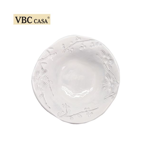  義大利VBC casa-簡約純白花朵系列18cm麥片碗 經典白