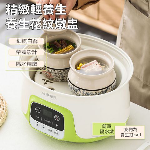 陶瓷燉盅套裝 家用陶瓷帶蓋隔水燉煮 煲湯瓦罐 一人食湯煲 燕窩雞蛋羹湯盅（2個裝）